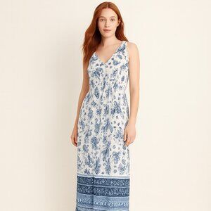 ☀️Sale Lucky Brand Blue Paisley Boho Maxi Dress – Summer Coastal Chic Size S